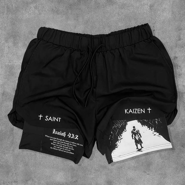 Isaiah 43:2 Print Double Layer Shorts