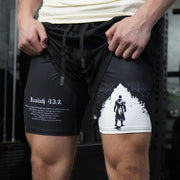 Isaiah 43:2 Print Double Layer Shorts