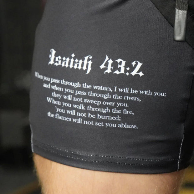 Isaiah 43:2 Print Double Layer Shorts