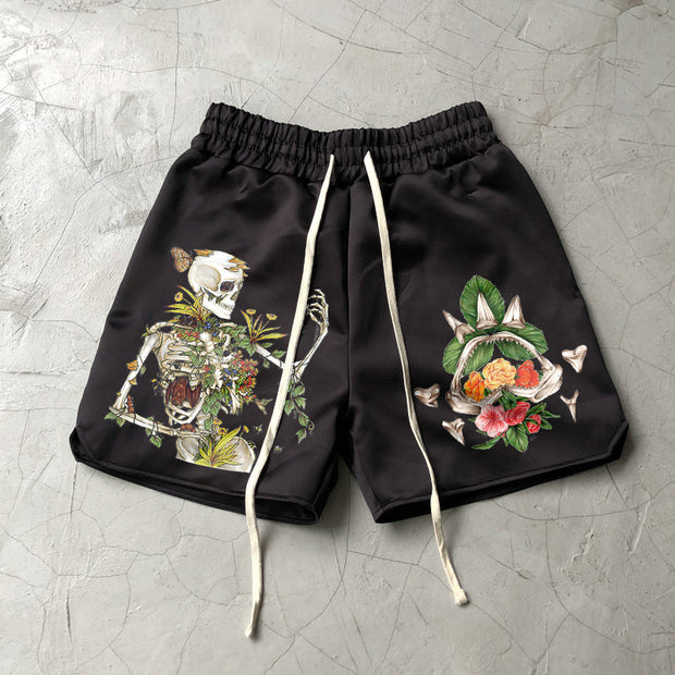 Art Skull Print Street Hip Hop Shorts
