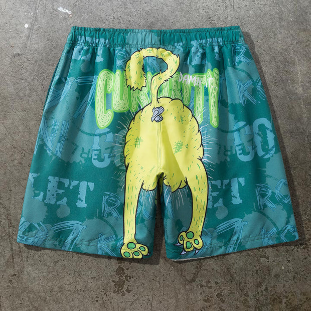 Cartoon spoof print shorts