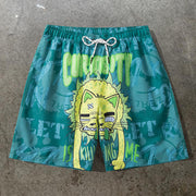 Cartoon spoof print shorts
