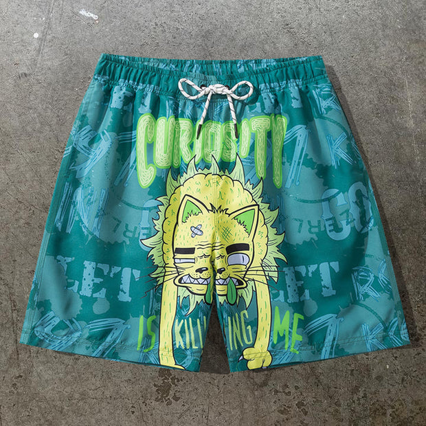 Cartoon spoof print shorts