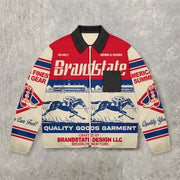 Casual Vintage Zipper Long Sleeve Polo Shirt