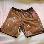 Cashew Flower Khaki Casual Street Shorts
