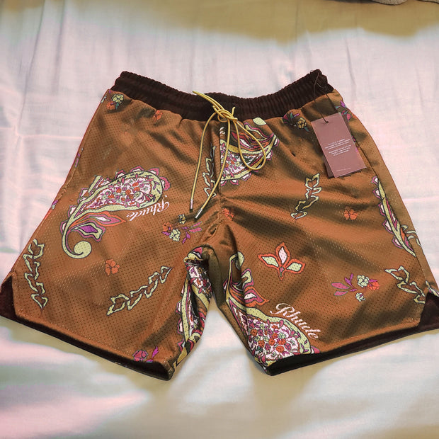 Cashew Flower Khaki Casual Street Shorts