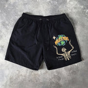 Skull Print 5 Inseam Shorts