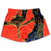 Personalized retro fighting print mesh shorts