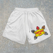street-pattern mesh shorts