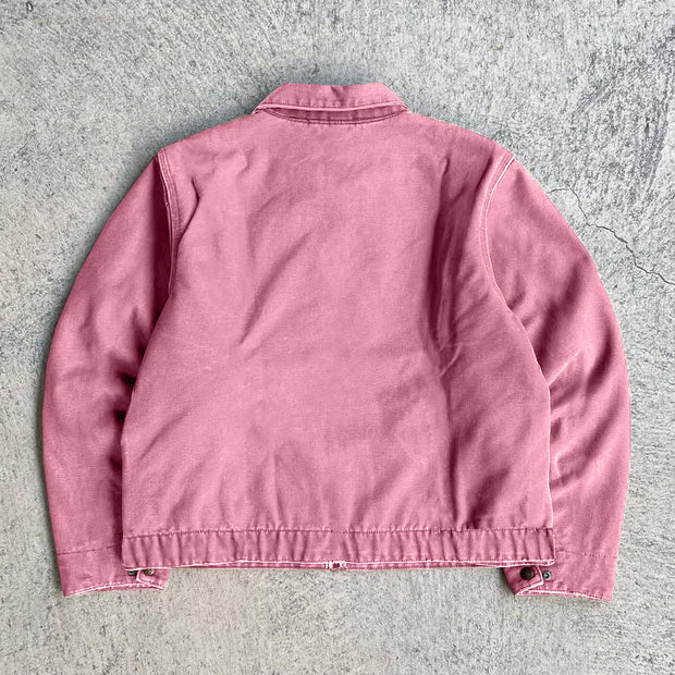 Fashion Solid Color Long Sleeve Zipper Multi-Pocket Jacket