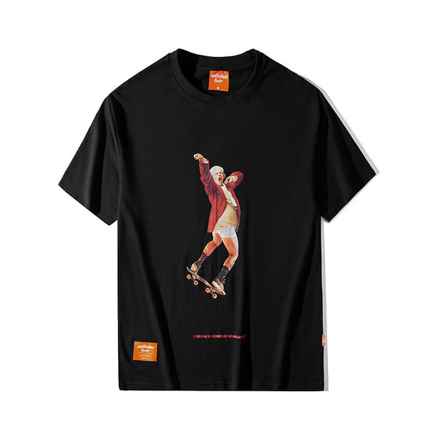 Printed loose T-shirt