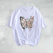 Pink Butterfly Hip Hop Short Sleeve T-shirt