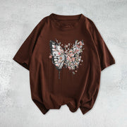 Pink Butterfly Hip Hop Short Sleeve T-shirt