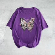 Pink Butterfly Hip Hop Short Sleeve T-shirt