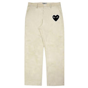 Casual Heart Print Corduroy Straight-Leg Pants
