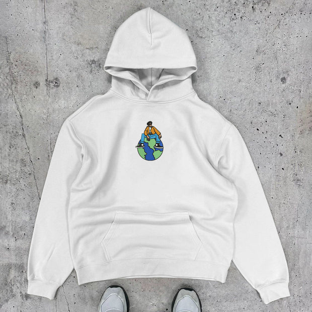 Earthlings Print Long Sleeve Hoodies