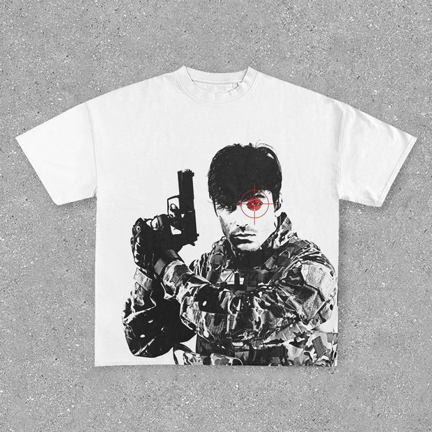 Personalized Soldier Print Crew Neck T-Shirt