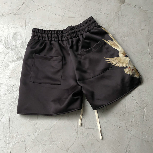 Vintage Print Street Casual Sports Shorts