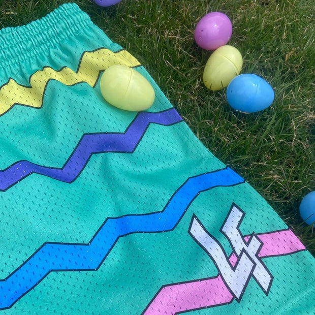 Colorful Print Street Mesh Shorts