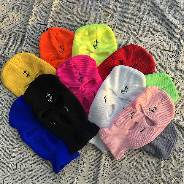 Funny CS Embroidered Knit Hat Headgear