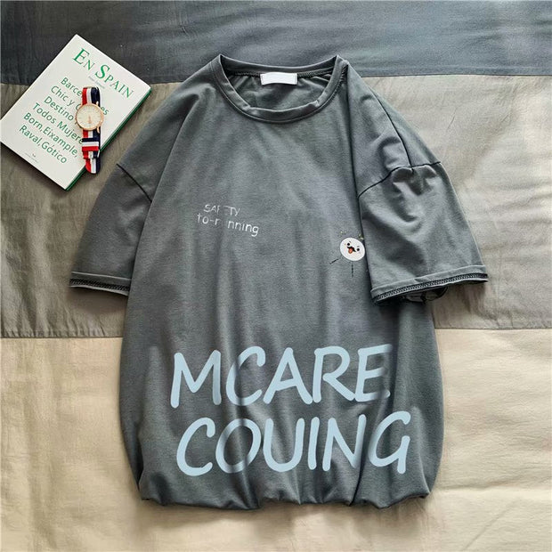 Loose trend personality fashion super fire short-sleeved t-shirt