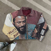 Fashion Character Print Long Sleeve Zipped Jacket