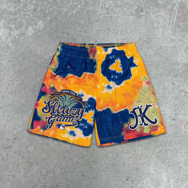 Tie Dye All Over Print Elastic Shorts