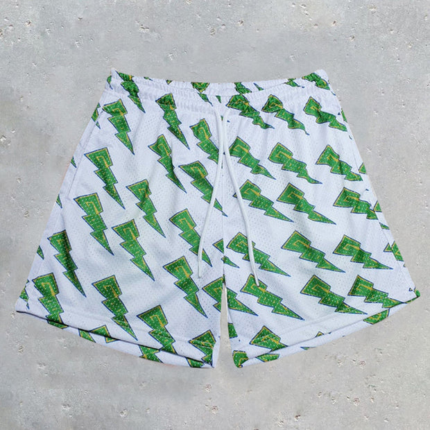Casual Fashion Printed Preppy Mesh Shorts