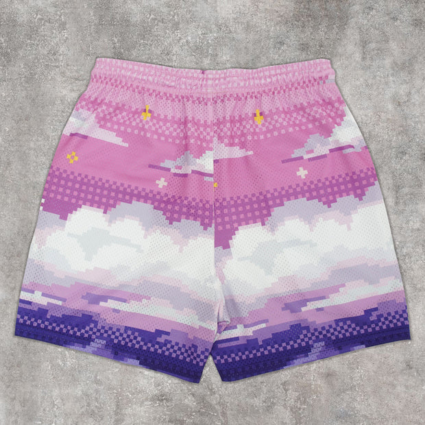 Pink Sky Vintage Mesh Shorts