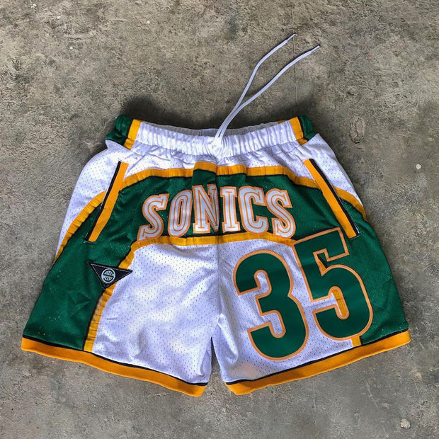 Fashionable contrast color preppy sports shorts