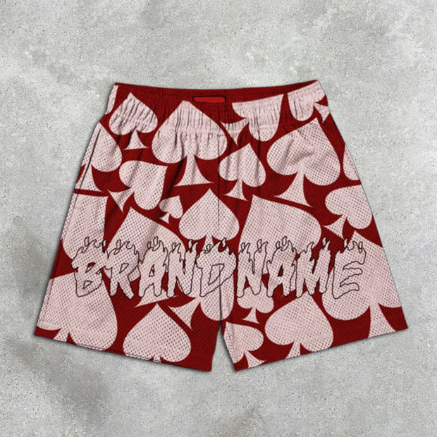 Spade Print Elastic Shorts