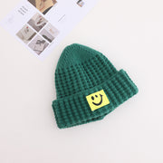 Black retro smiling men and women warm knitted hats