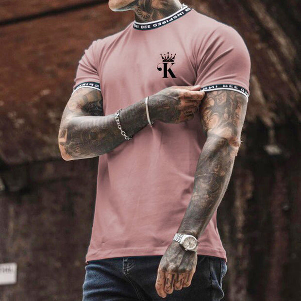 Men's casual round neck short sleeve digital printing T-shirt