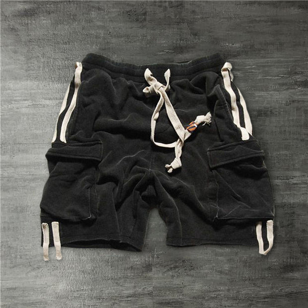 Retro overalls sports shorts
