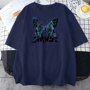High Street Butterfly Men and Women Couple T-shirt