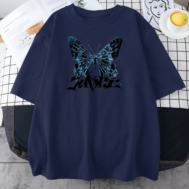 High Street Butterfly Men and Women Couple T-shirt
