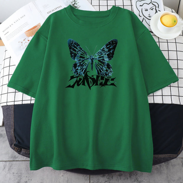 High Street Butterfly Men and Women Couple T-shirt