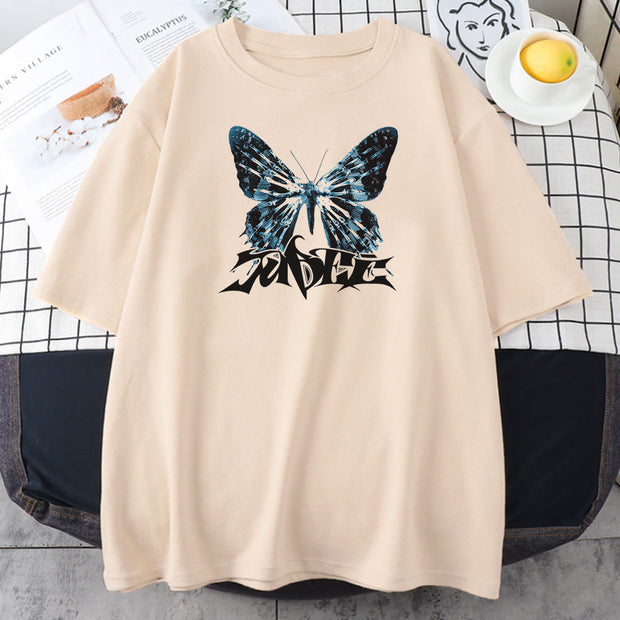 High Street Butterfly Men and Women Couple T-shirt