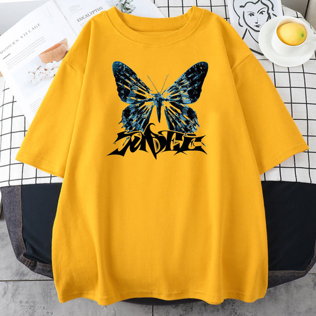 High Street Butterfly Men and Women Couple T-shirt