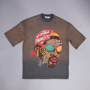 Fashionable Retro Gradient Print T-Shirt