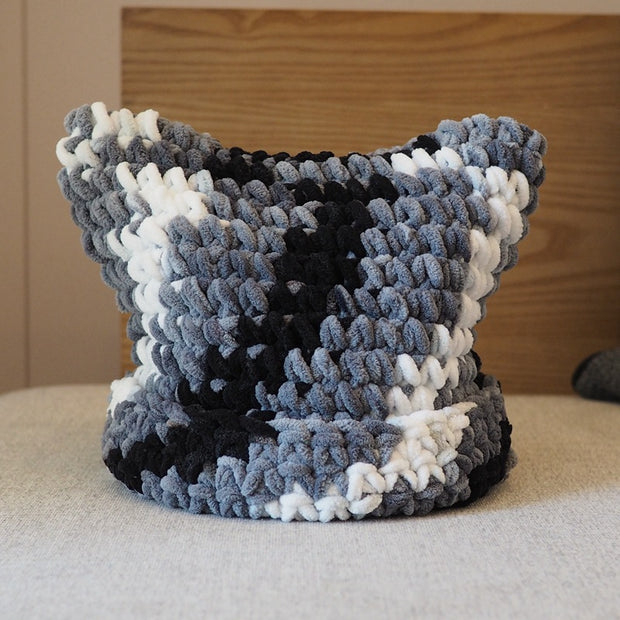 Cat ears handmade crochet couple wool knitted hat