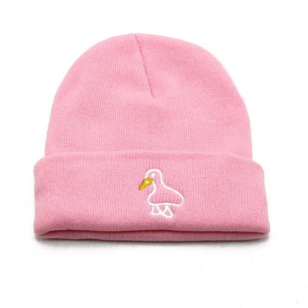 Casual yellow-billed duck men and women outdoor knitted hats