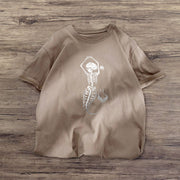 Skull print round neck short-sleeved T-shirt