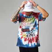 Personalized car print non-tie-dye short-sleeved T-shirt