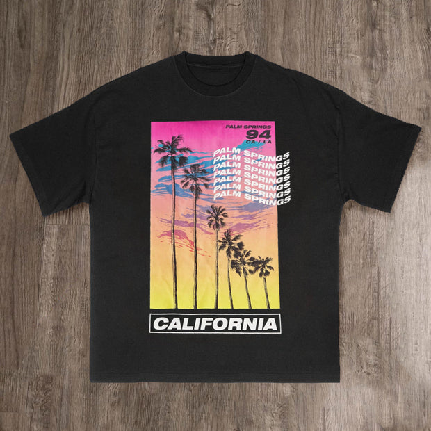 California Summer Print Short Sleeve T-Shirt