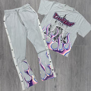 Flame casual street T-shirt and trousers two-piece suit
