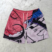 Cartoon Contrast Color Casual Sports Shorts