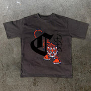 Fashion Graphic Tiger Design Short Sleeve T-Shirt