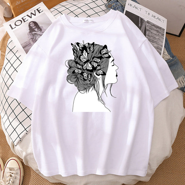 Personalized printing men and women can wear loose T-shirts