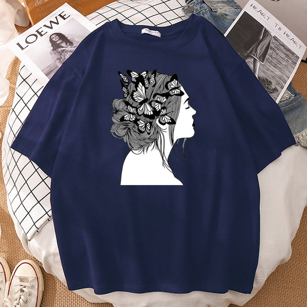 Personalized printing men and women can wear loose T-shirts
